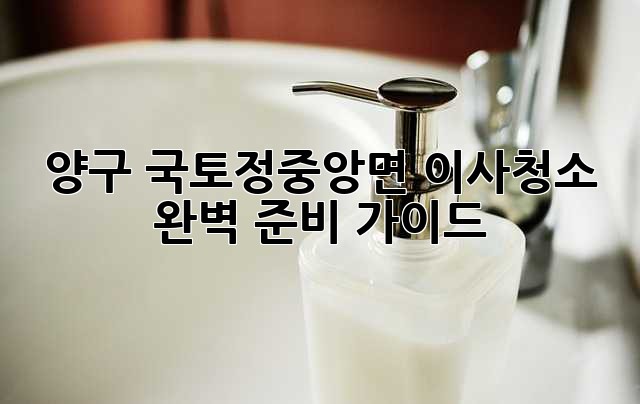 양구 국토정중앙면 이사청소: 완벽 준비 가이드