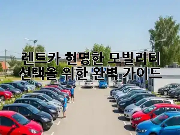 렌트카, 현명한 모빌리티 선택을 위한 완벽 가이드 🚗