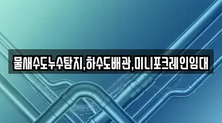 물새수도누수탐지,하수도배관,미니포크레인임대