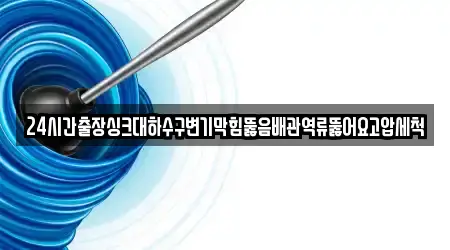 24시간출장싱크대하수구변기막힘뚫음배관역류뚫어요고압세척